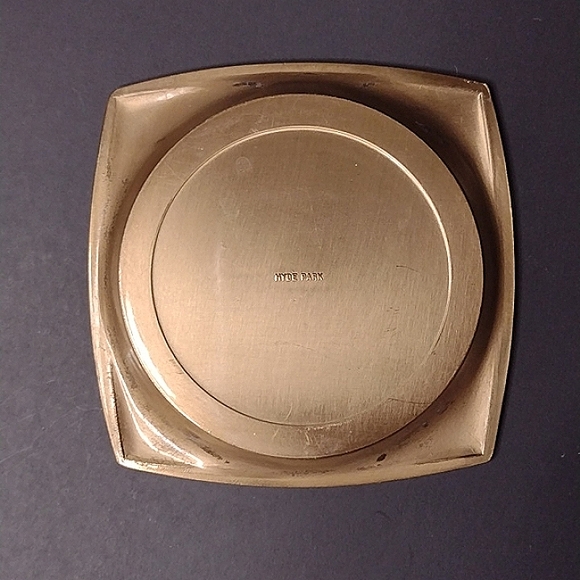 Vintage Hyde Park Brass Square Coaster Set of 8 Embossed Letter G - Picture 7 of 7